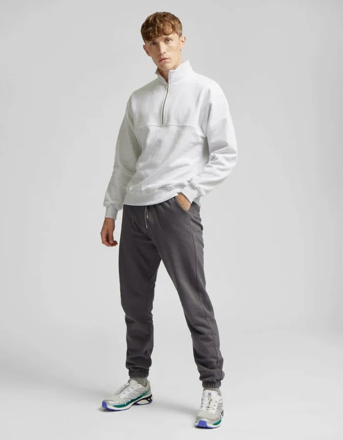 Men Quarter Zips Colorful Standard Organic Quarter Zip Snow Melange