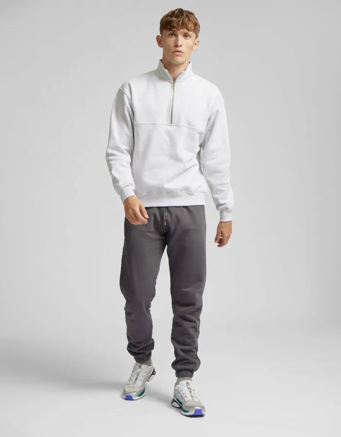 Men Quarter Zips Colorful Standard Organic Quarter Zip Snow Melange