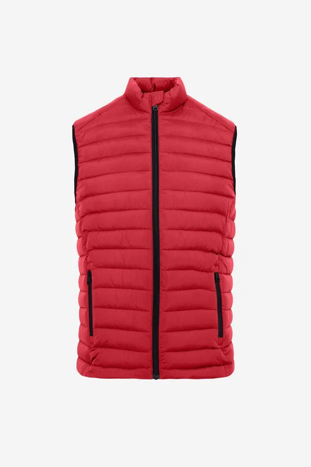 Men Red Cardiff Vest Ecoalf Vests