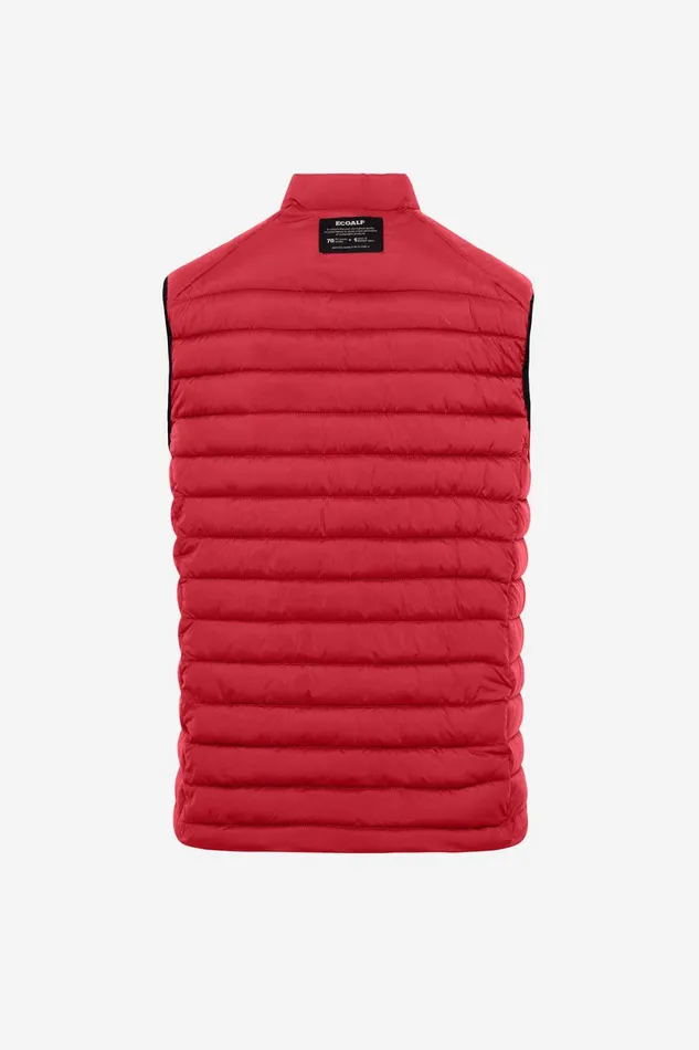 Men Red Cardiff Vest Ecoalf Vests