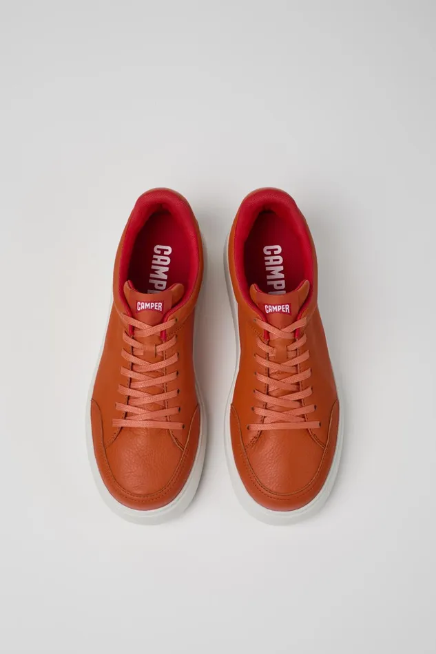 Men Runner K21 Orange Leather Sneakers Camper Sneakers Men Runner K21 Orange Leather Sneakers Camper Sneakers
