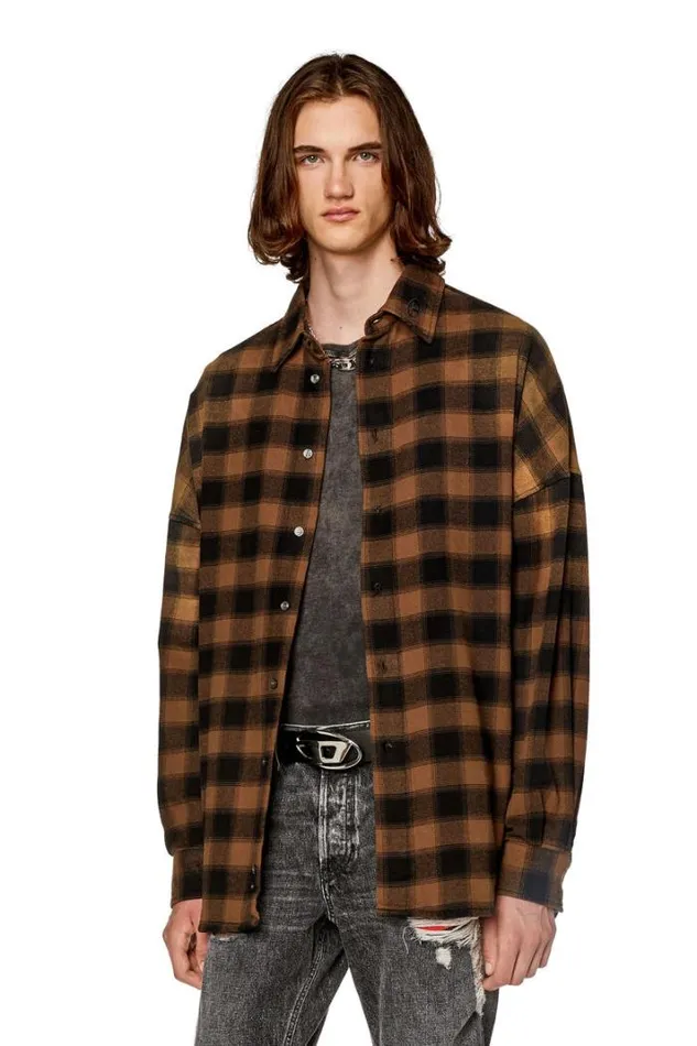Men SLimoPkt Blackbrown Diesel Shirts Men SLimoPkt Blackbrown Diesel Shirts
