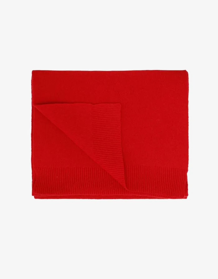 Men Scarves Colorful Standard Merino Wool Scarf Scarlet Red