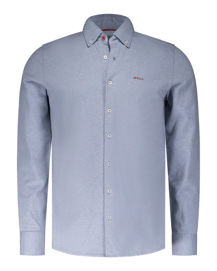 Men Shirts NZA New Zealand Auckland Blue Cotton Shirt 8211 Brave Blue