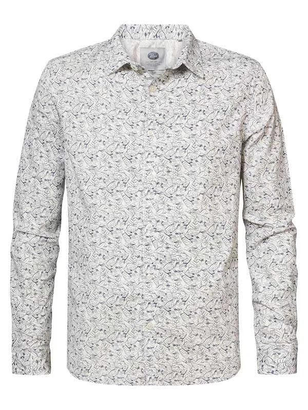Men Shirts Petrol Industries Shirt With An AllOver Graphic Print Petrol Blue