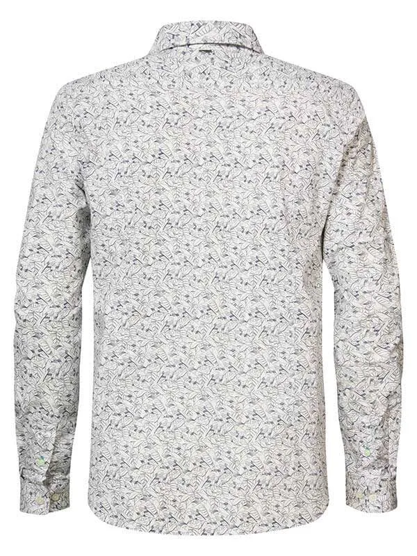 Men Shirts Petrol Industries Shirt With An AllOver Graphic Print Petrol Blue