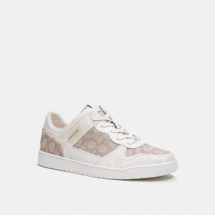 Men Sneakers Coach C201 Sneaker In Signature Jacquard Chalkstone