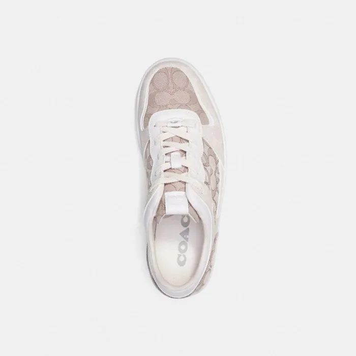 Men Sneakers Coach C201 Sneaker In Signature Jacquard Chalkstone