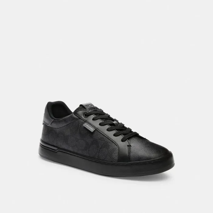 Men Sneakers Coach Lowline Low Top Sneaker In Signature Canvas Charcoal