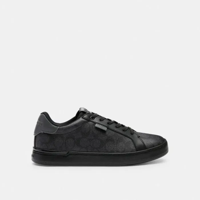 Men Sneakers Coach Lowline Low Top Sneaker In Signature Canvas Charcoal