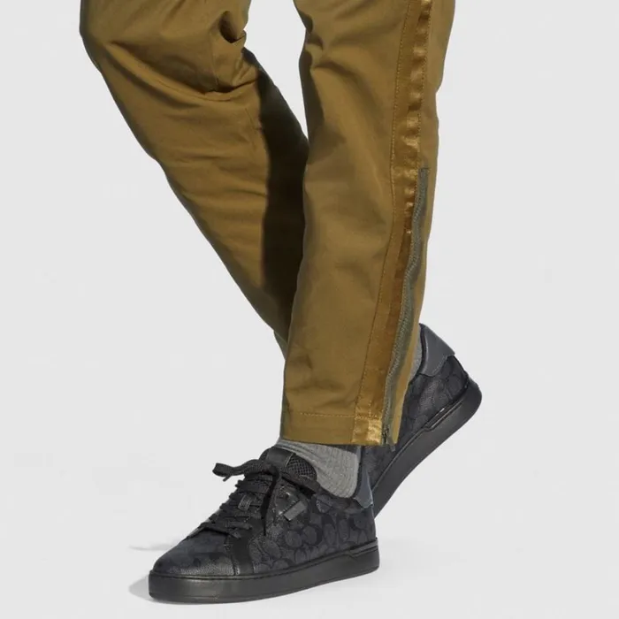 Men Sneakers Coach Lowline Low Top Sneaker In Signature Canvas Charcoal