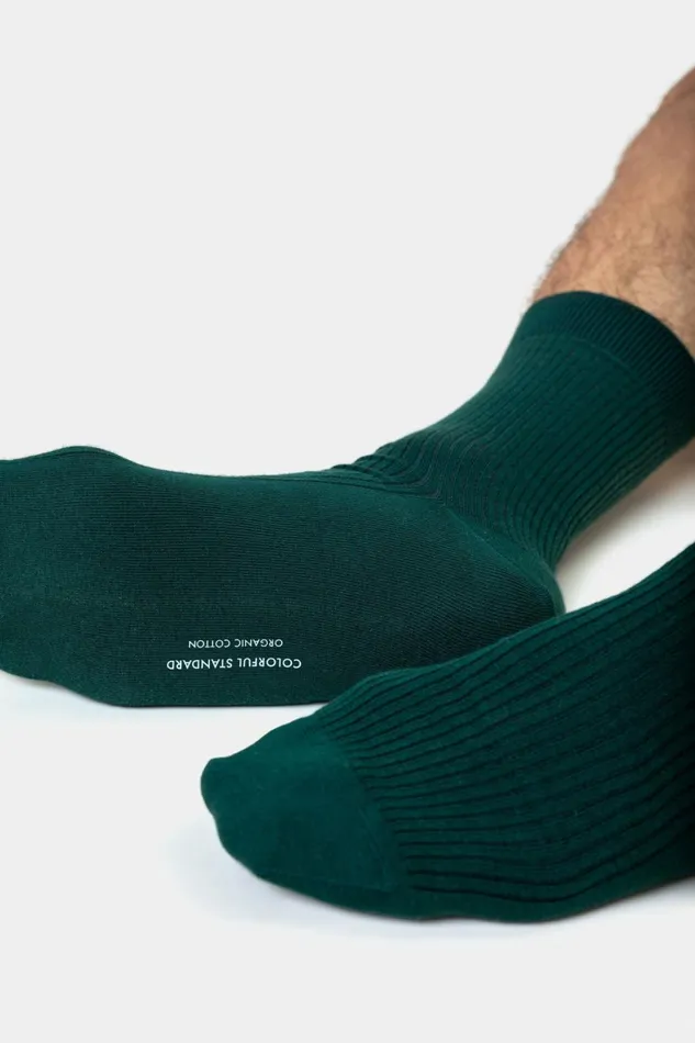 Men Socks and Colorful Standard Merino Wool Blend Sock Deep Black
