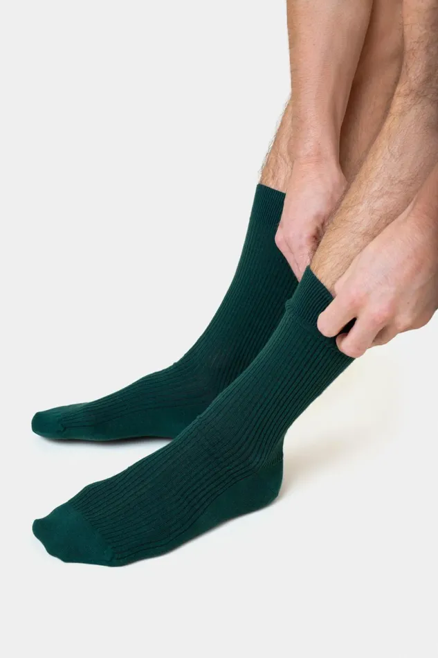 Men Socks and Colorful Standard Merino Wool Blend Sock Deep Black