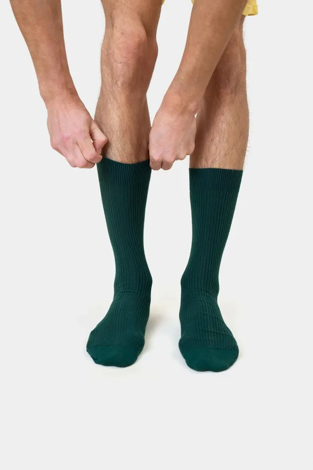 Men Socks and Colorful Standard Merino Wool Blend Sock Deep Black