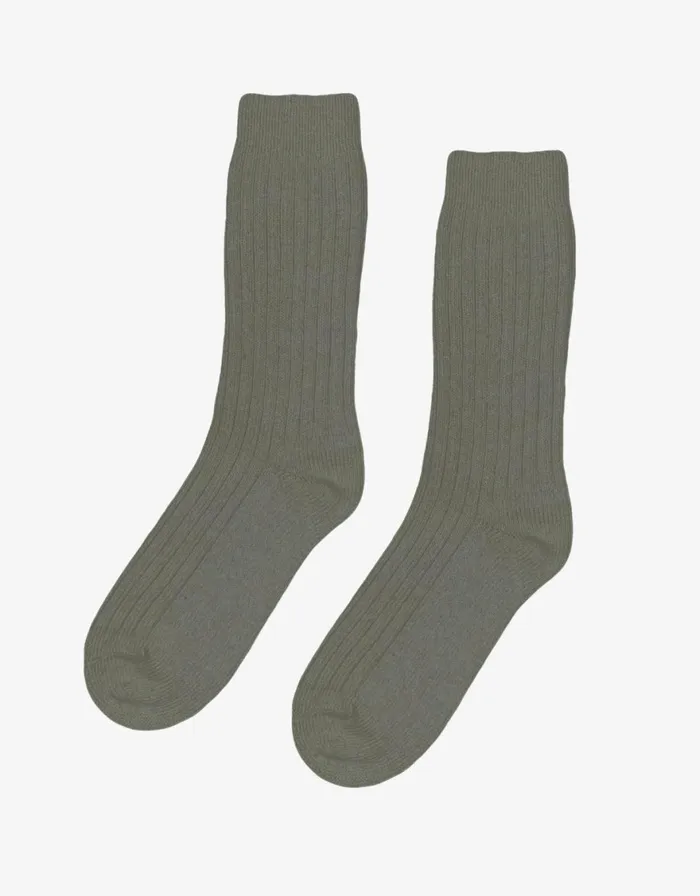 Men Socks and Colorful Standard Merino Wool Blend Sock Dusty Olive