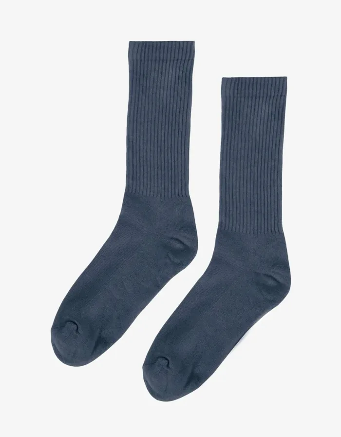 Men Socks and Colorful Standard Organic Active Sock Petrol Blue