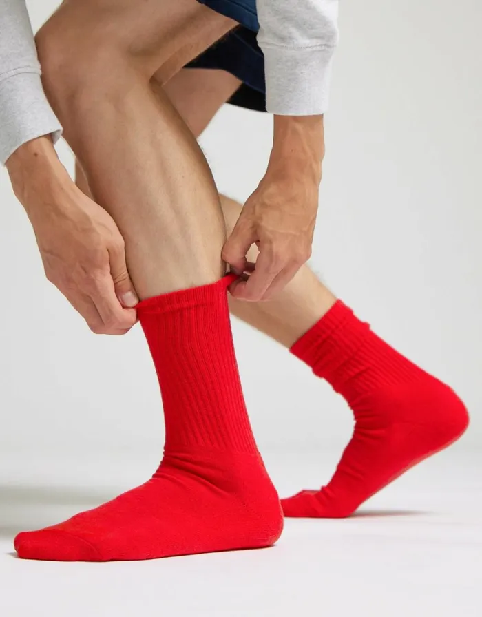Men Socks and Colorful Standard Organic Active Sock Petrol Blue