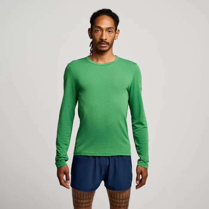 Men Stopwatch Long Sleeve Juniper Heather Saucony Tops