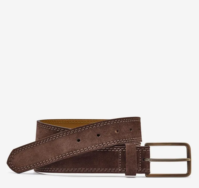 Men Suede Belt Brown JohnstonandMurphy Belts