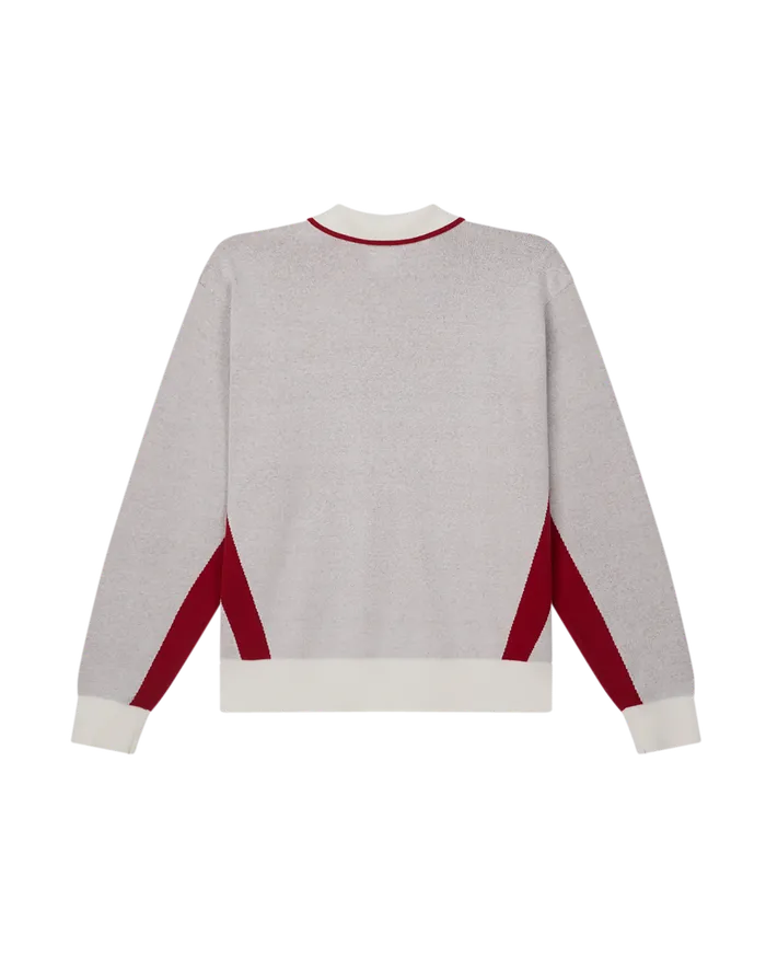 Men SWEATERS OBEY Clothing SOCCER POLO SWEATER White Multi