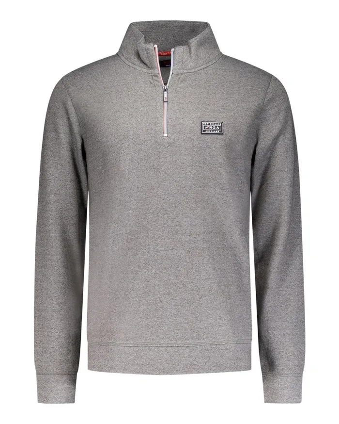 Men Sweatshirts NZA New Zealand Auckland Sporty Gray Sweater With HalfZip 8211 Mud Men Sweatshirts NZA New Zealand Auckland Sporty Gray Sweater With HalfZip 8211 Mud
