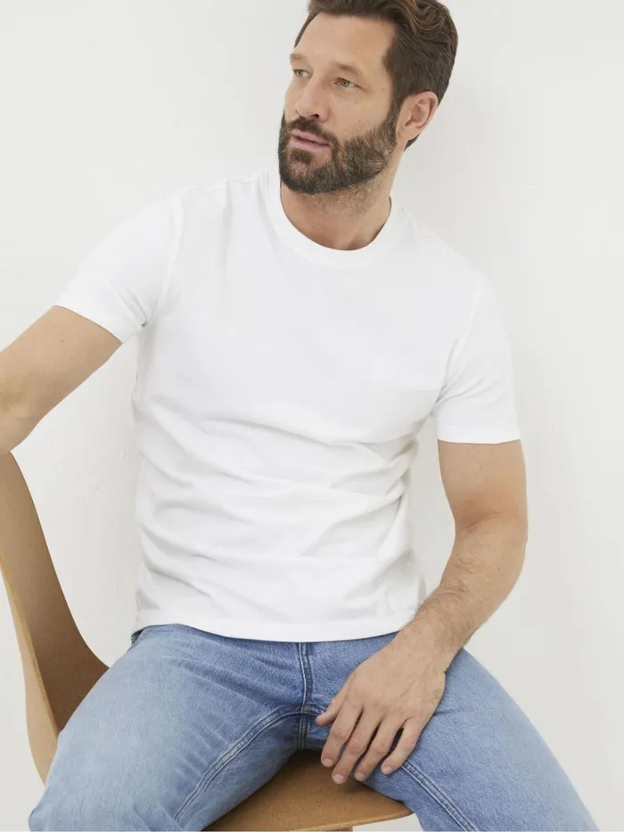 Men TShirts Fat Face Lulworth White 100 Cotton Organic Crew TShirt