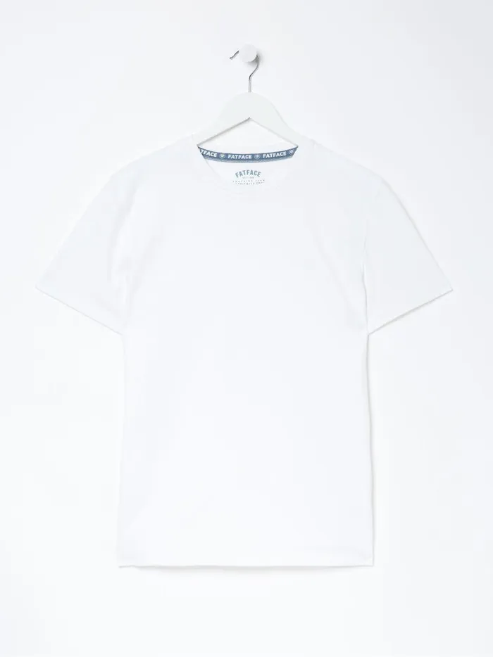 Men TShirts Fat Face Lulworth White 100 Cotton Organic Crew TShirt
