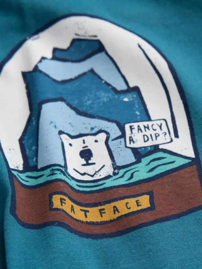 Men TShirts Fat Face Teal Blue 100 Cotton Bear Snow Globe TShirt Men TShirts Fat Face Teal Blue 100 Cotton Bear Snow Globe TShirt