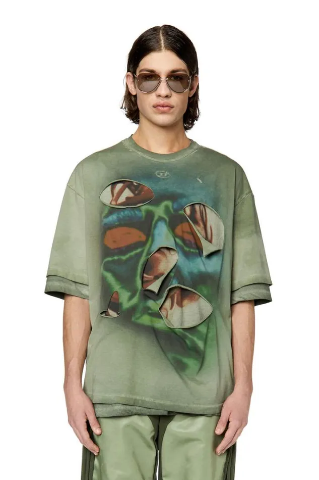 Men TWasy Green Diesel Tshirts Men TWasy Green Diesel Tshirts