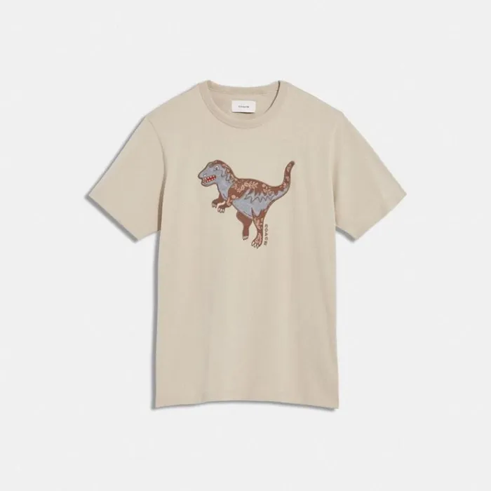 Men Tops and Bottoms Coach Rexy T Shirt Chalk