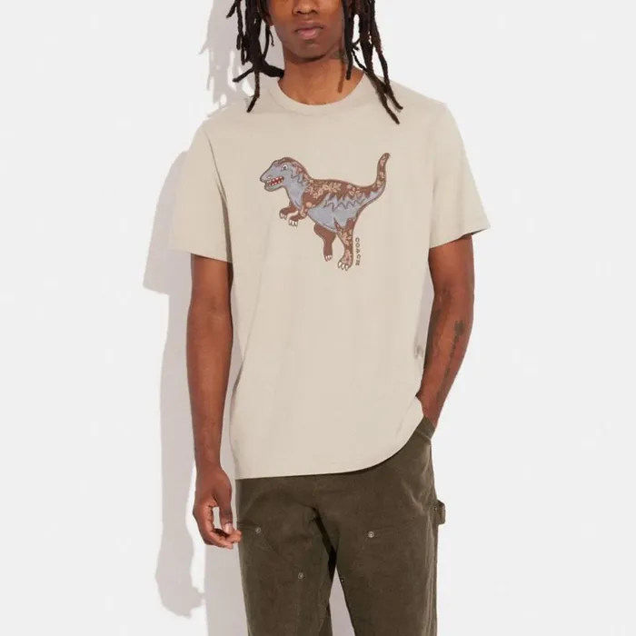 Men Tops and Bottoms Coach Rexy T Shirt Chalk