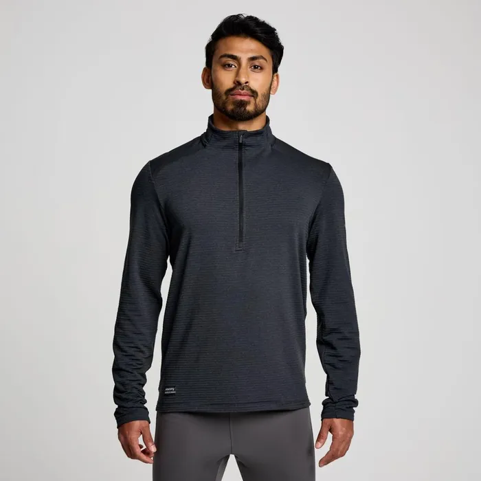 Men Triumph 3d 12 Zip Black Heather Saucony Tops
