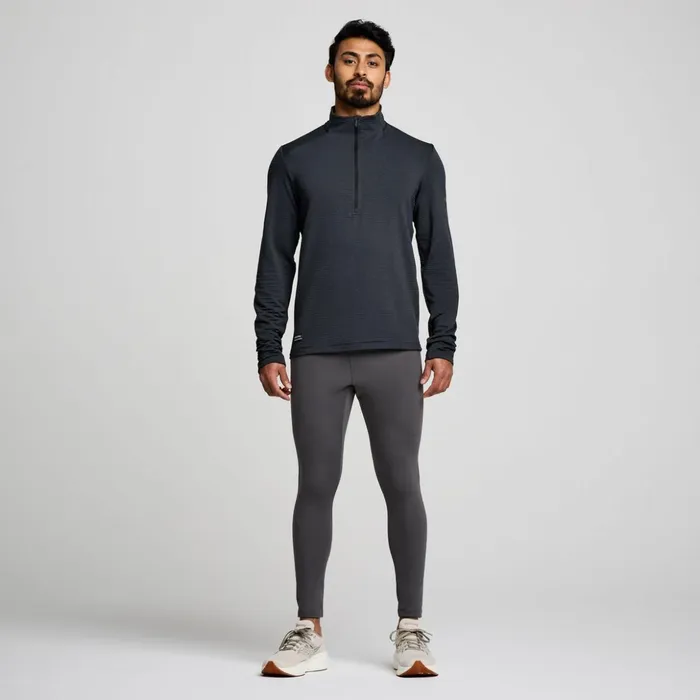 Men Triumph 3d 12 Zip Black Heather Saucony Tops