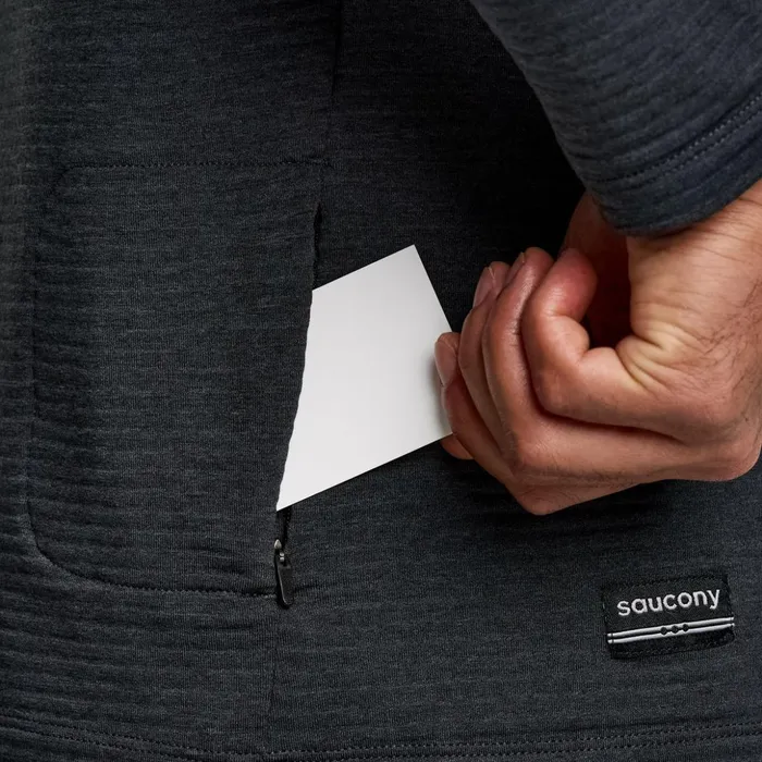 Men Triumph 3d 12 Zip Black Heather Saucony Tops