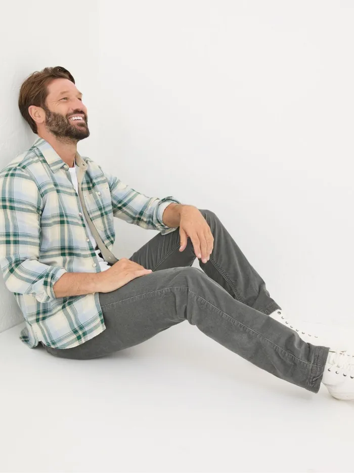 Men Trousers and Chinos Fat Face Grey Straight Cord Trousers