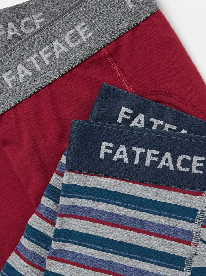 Men Underwear Fat Face Red Milford Stripe Boxers 2 Pack