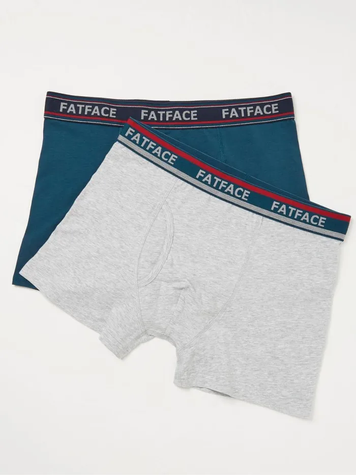 Men Underwear Fat Face Teal Green Cotton Boxers 2 Pack