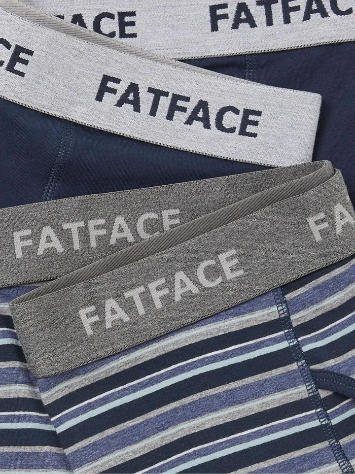 Men Underwear Fat Face West Blue Bay Stripe Boxers 2 Pack