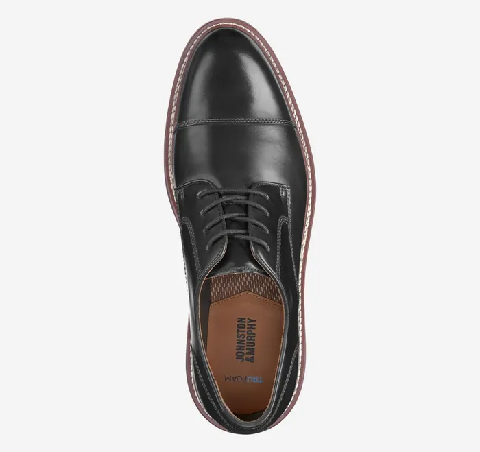 Men Upton Cap Toe Black Full Grain JohnstonandMurphy Dress Shoes Men Upton Cap Toe Black Full Grain JohnstonandMurphy Dress Shoes