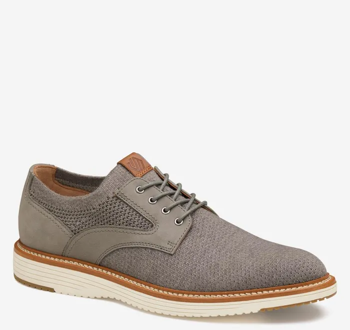 Men Upton Knit Plain Toe Gray Knit JohnstonandMurphy LaceUps
