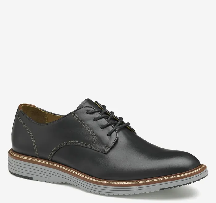 Men Upton Plain Toe Black Full Grain JohnstonandMurphy LaceUps