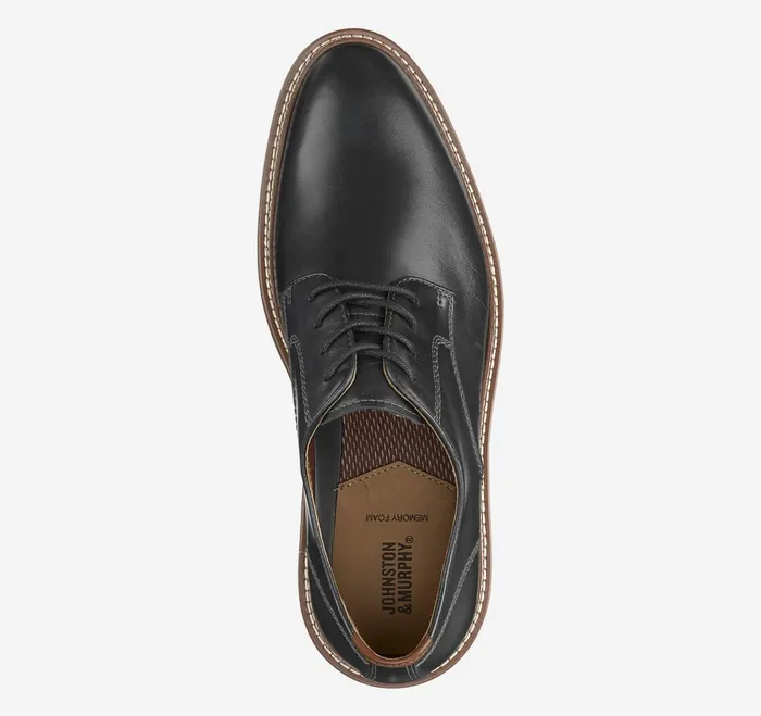 Men Upton Plain Toe Black Full Grain JohnstonandMurphy LaceUps Men Upton Plain Toe Black Full Grain JohnstonandMurphy LaceUps