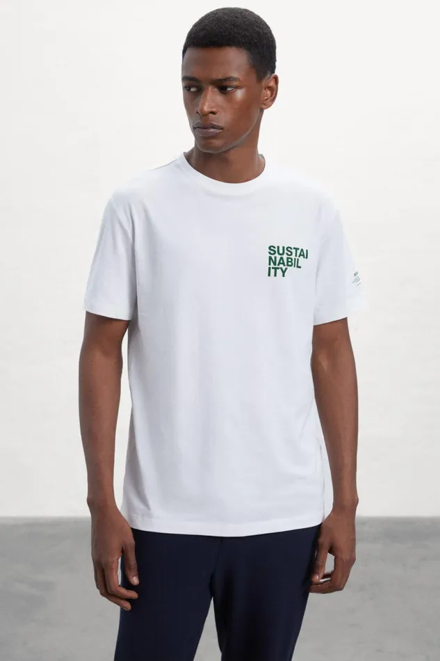 Men White Sustan TShirt Ecoalf TShirts