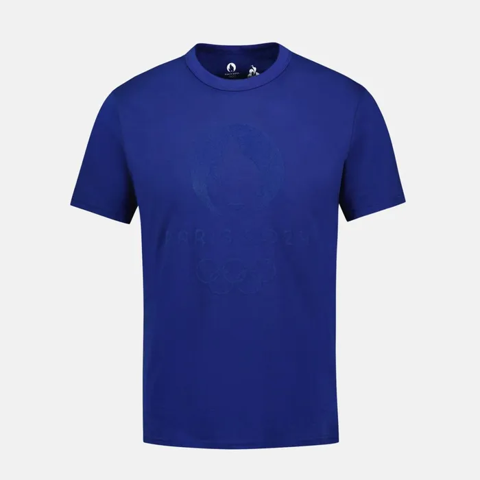 MenWomen Le Coq Sportif Tshirts And Tops Paris 2024 TShirt Blue Depths