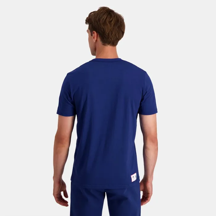 MenWomen Le Coq Sportif Tshirts And Tops Paris 2024 TShirt Blue Depths