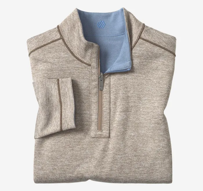Men Xc4 Performance Reversible QuarterZip Light Bluetan JohnstonandMurphy Sweaters and Knits Men Xc4 Performance Reversible QuarterZip Light Bluetan JohnstonandMurphy Sweaters and Knits