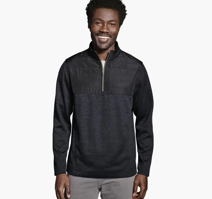 Men Xc4 Quilted QuarterZip Black JohnstonandMurphy Sweaters and Knits