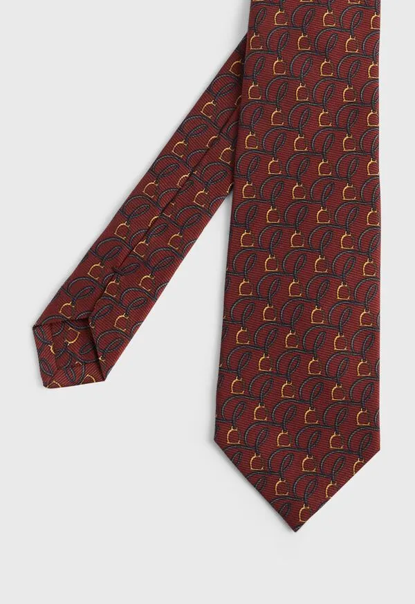 Mens Paulstuart Printed Silk Belts and Bits Tie Navy Ties