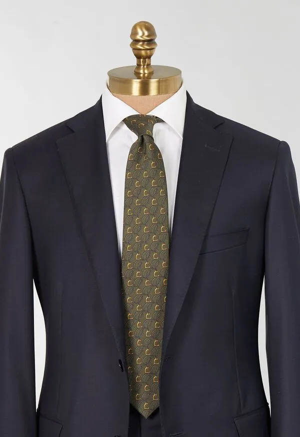 Mens Paulstuart Printed Silk Belts and Bits Tie Navy Ties Mens Paulstuart Printed Silk Belts and Bits Tie Navy Ties
