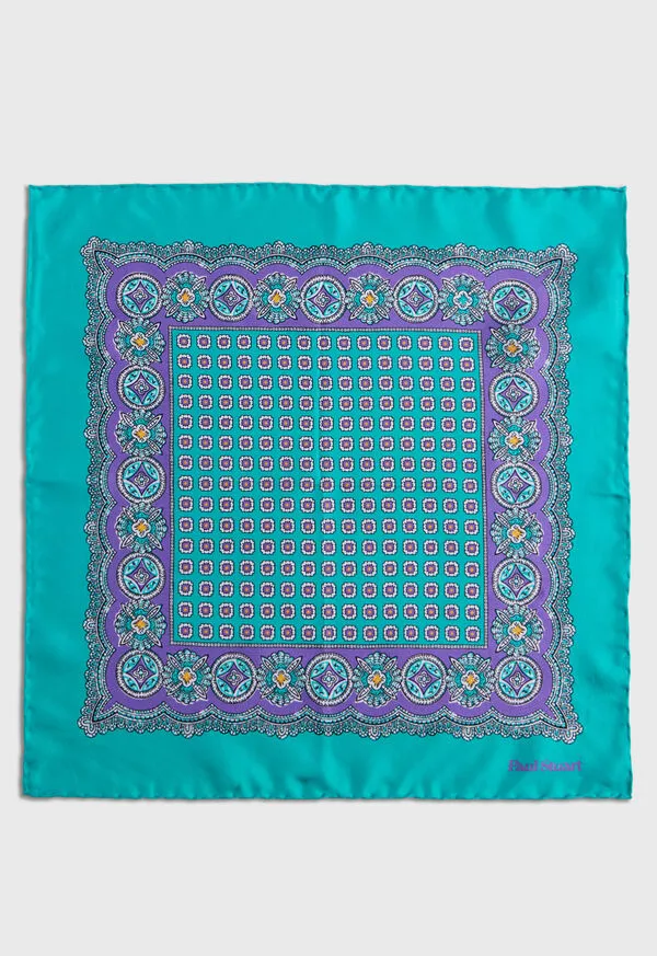 Mens Silk Twill Medallion Pocket Square Blue Pocket Squares Paulstuart Mens Silk Twill Medallion Pocket Square Blue Pocket Squares Paulstuart